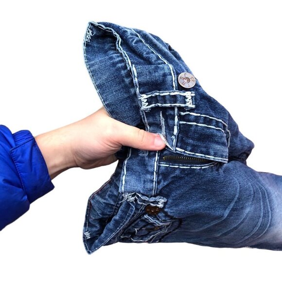 VINTAGE True Religion Jeans Size 34 BILLY SUPER T Blue - Picture 2 of 7